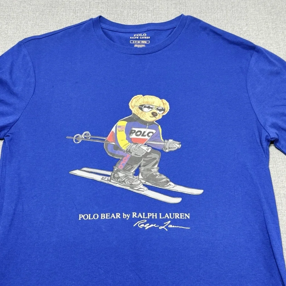 Polo Ralph Lauren Classic Fit Polo Bear Varsity Jersey T-Shirt Navy Short Sleeve